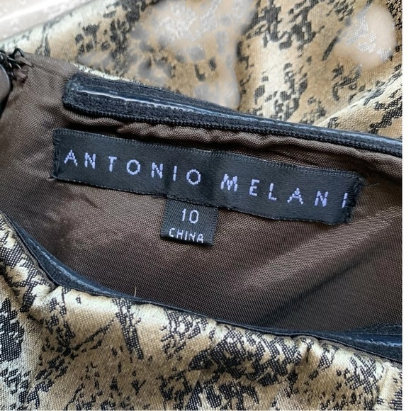 Antonio Melani Snakeskin Animal Print Strapless Cocktail Dress Beige Size 10 - Picture 5 of 6